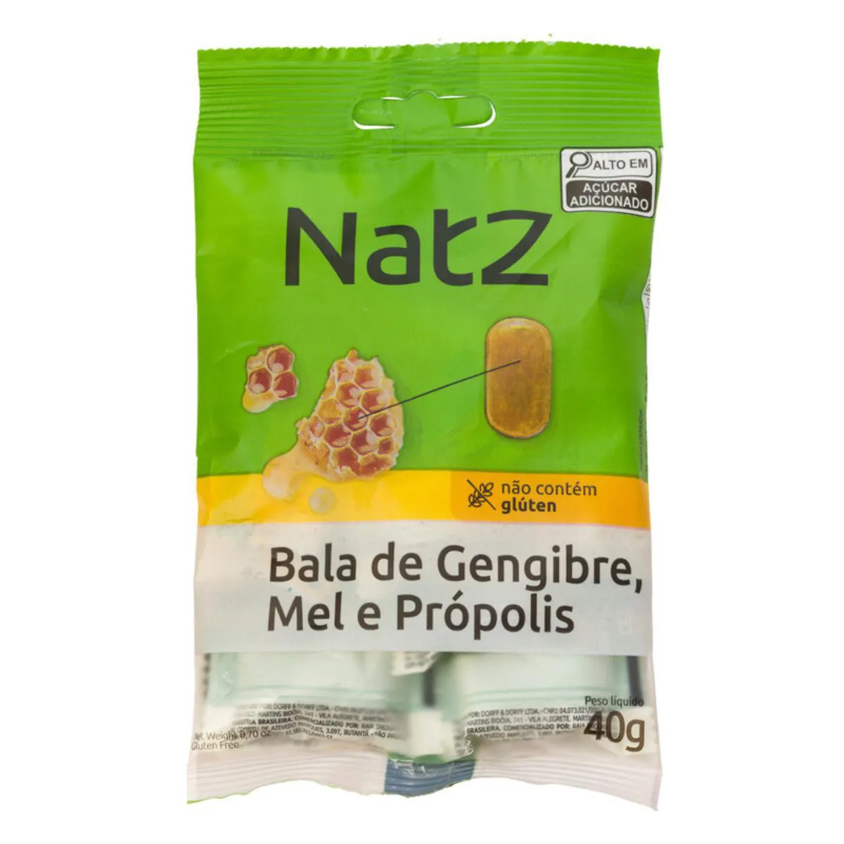 Bala de Gengibre, Mel e Própolis Natz 40g — Natz | Farmácia Resyla