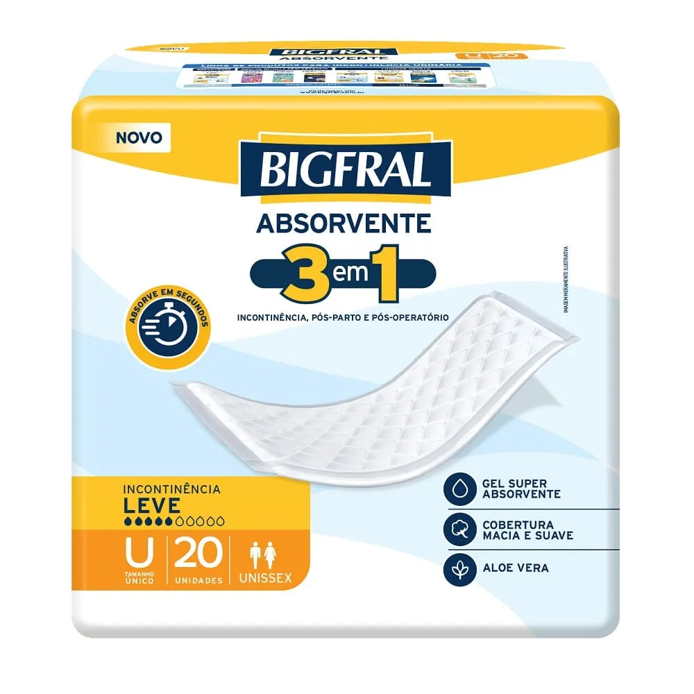 Absorvente Bigfral Com 20 Unidades 3 Em 1 — Bigfral | Farmácia Resyla