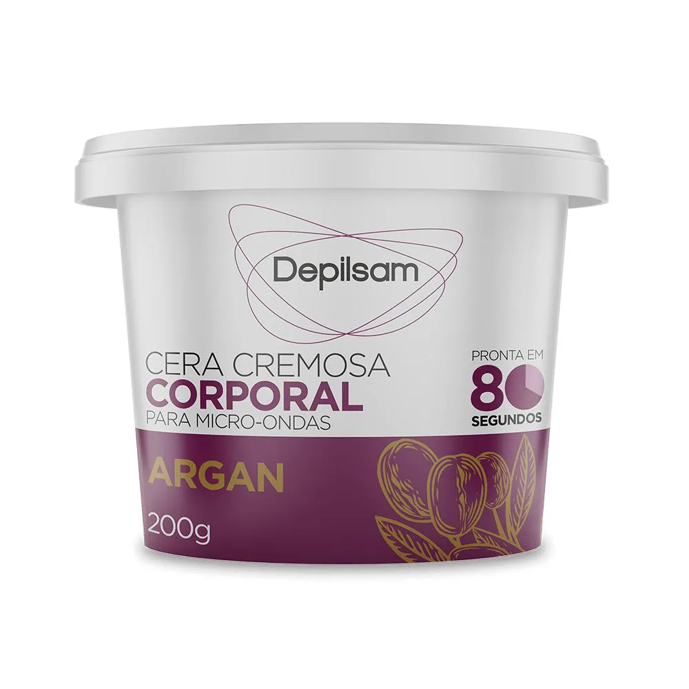 Cera Cremosa Corporal Depilsam de Micro-ondas Argan 200g — Depilsam | Farmácia Resyla