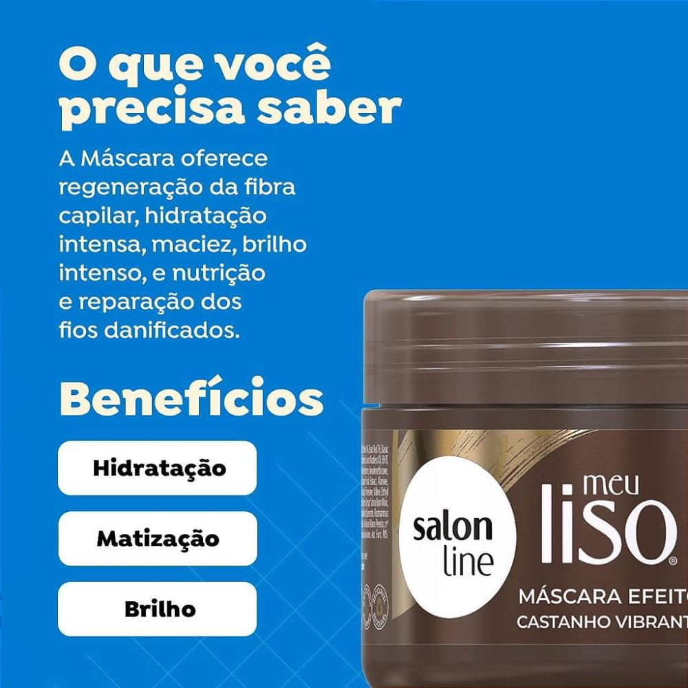 S Line - Meu Liso Matizadora Castanho - Máscara Capilar - 300g — imagem 2 | Farmácia Resyla