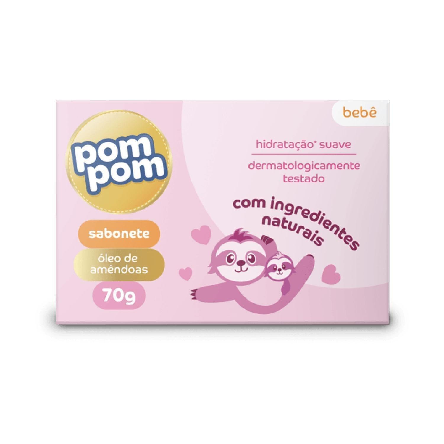 Sabonete em Barra Infantil Pom Pom Óleo de Amêndoas 70g — Pompom | Farmácia Resyla