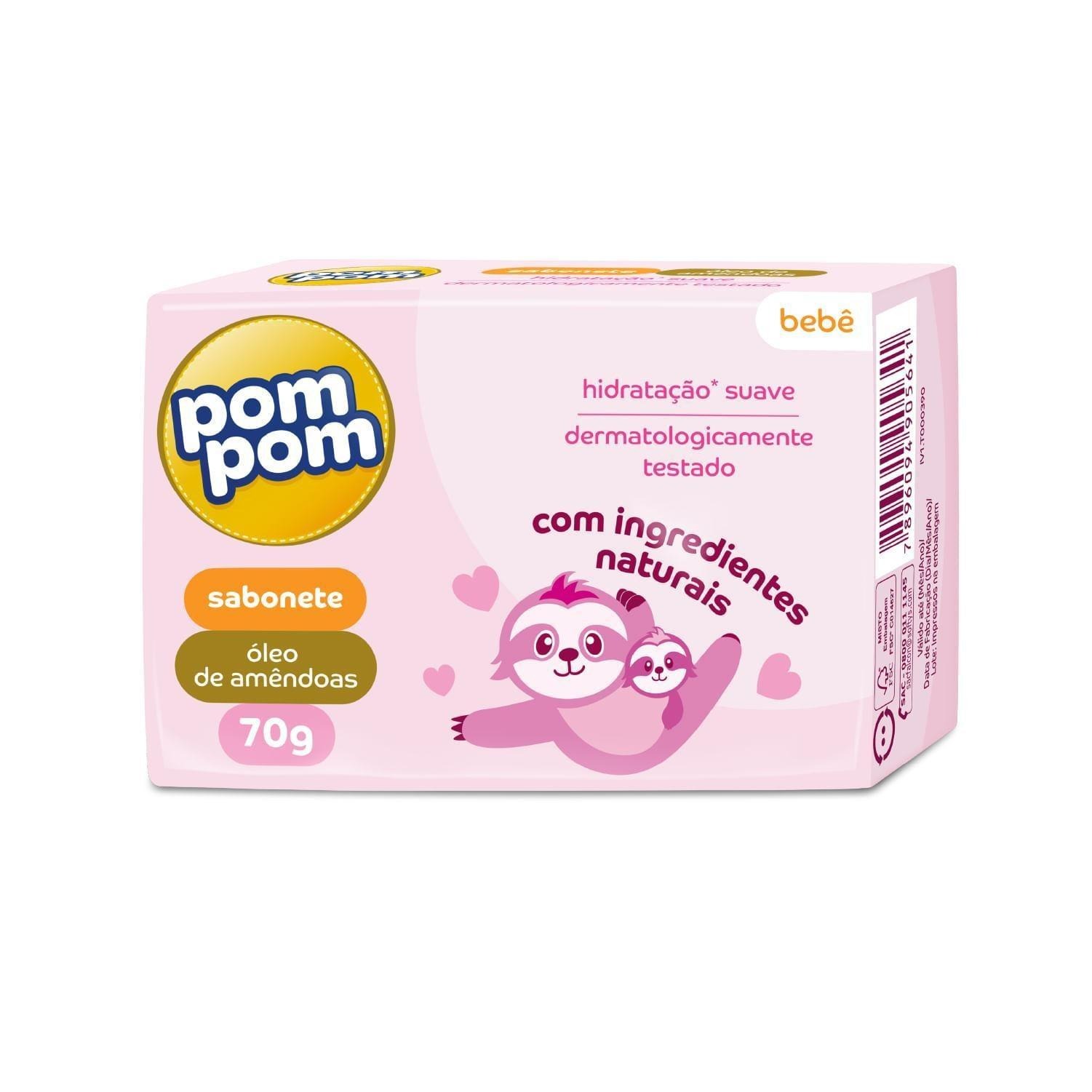 Sabonete em Barra Infantil Pom Pom Óleo de Amêndoas 70g — imagem 2 | Farmácia Resyla