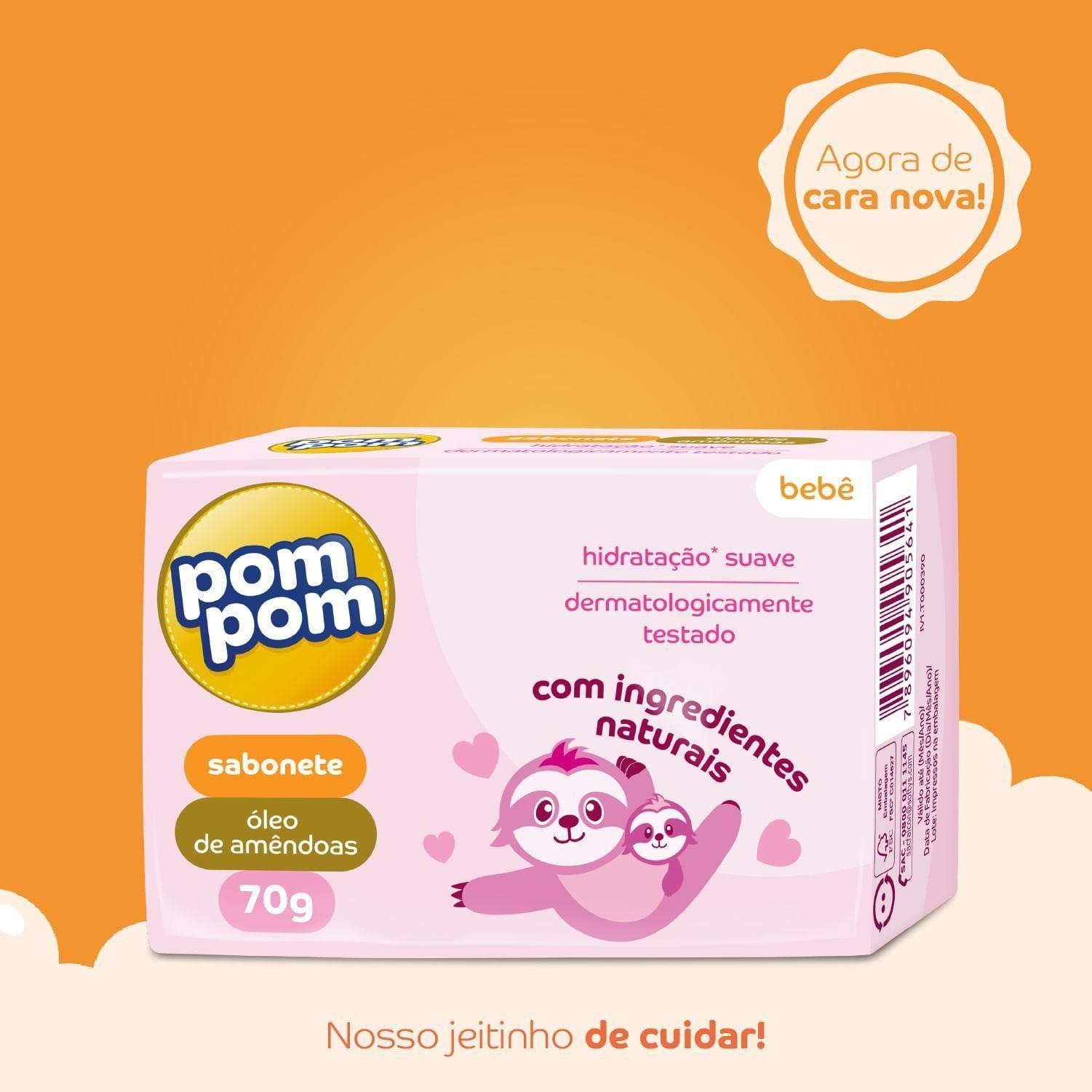 Sabonete em Barra Infantil Pom Pom Óleo de Amêndoas 70g — imagem 3 | Farmácia Resyla