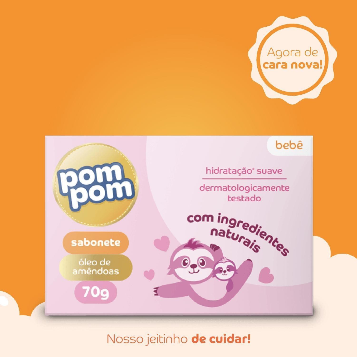 Sabonete em Barra Infantil Pom Pom Óleo de Amêndoas 70g — imagem 4 | Farmácia Resyla