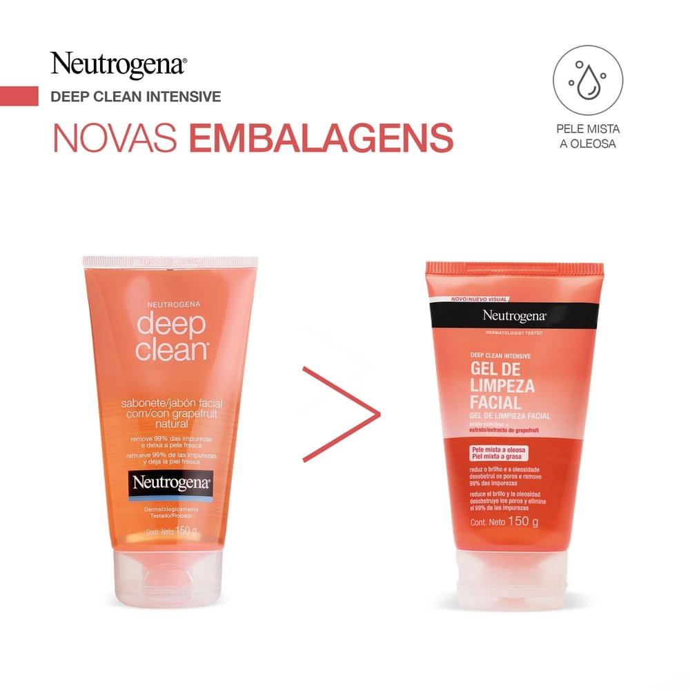Sabonete em Gel Facial Neutrogena Deep Clean Grapefruit 150g — imagem 3 | Farmácia Resyla