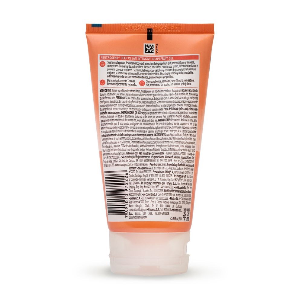Sabonete em Gel Facial Neutrogena Deep Clean Grapefruit 150g — imagem 4 | Farmácia Resyla