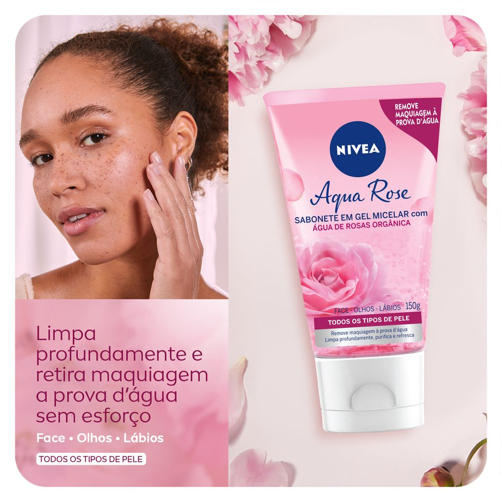 Sabonete em Gel Facial Nivea Aqua Rose 150ml — imagem 3 | Farmácia Resyla