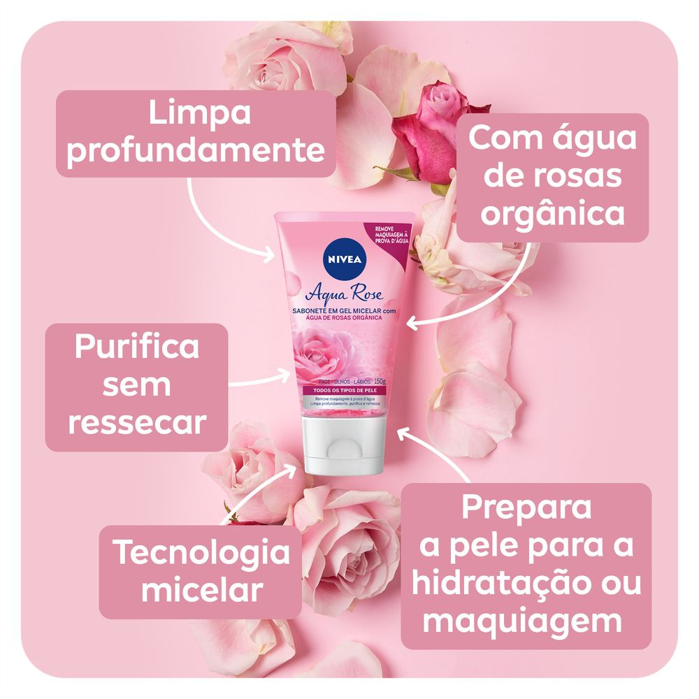 Sabonete em Gel Facial Nivea Aqua Rose 150ml — imagem 4 | Farmácia Resyla