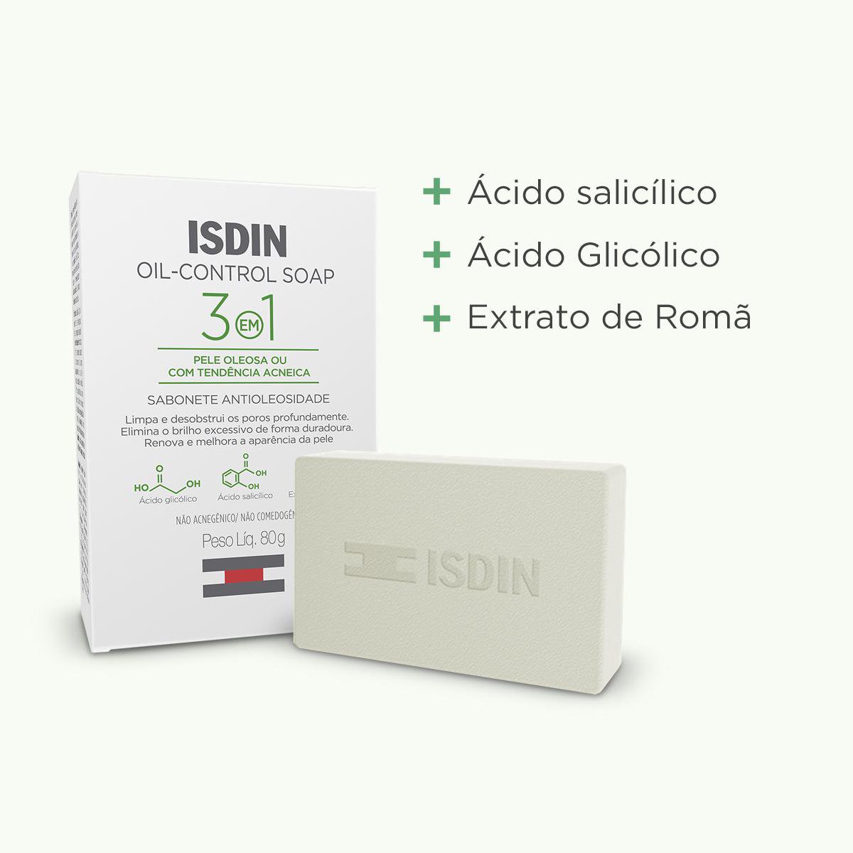 Sabonete facial Antioleosidade isdin oil control soap - 80g — imagem 3 | Farmácia Resyla