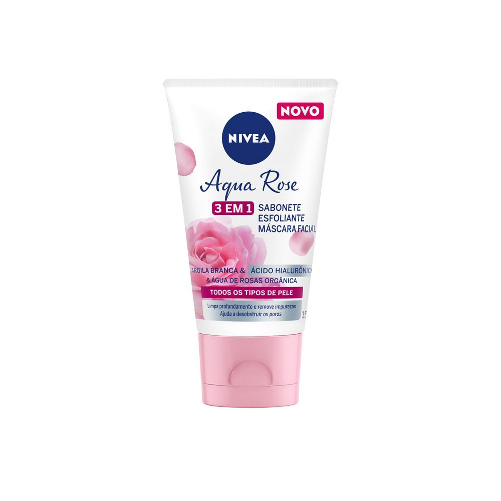 Sabonete Facial Nivea Aqua Rose 3 em 1 Argila e Ácido Hialurônico 150ml — imagem 2 | Farmácia Resyla