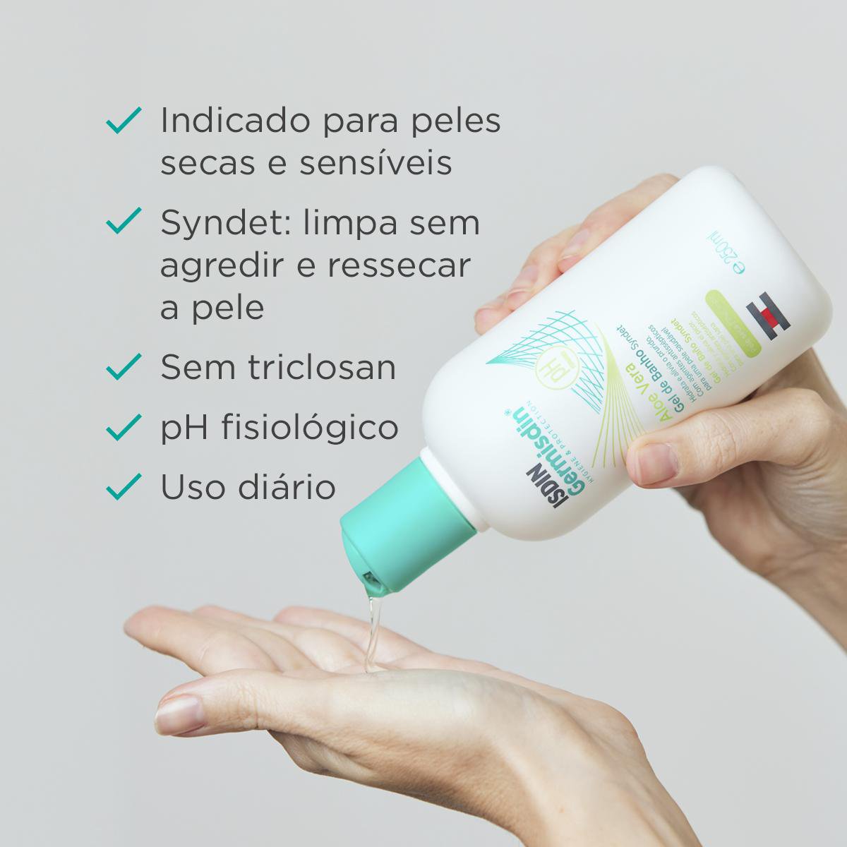 Sabonete Líquido Antisséptico Isdin Germisdin Aloevera Com 250ml — imagem 2 | Farmácia Resyla