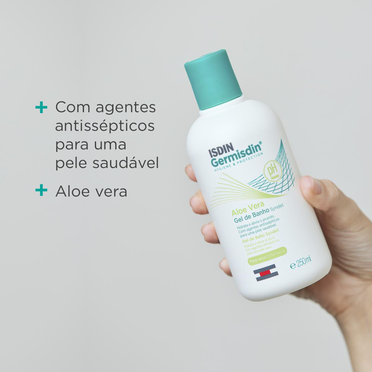 Sabonete Líquido Antisséptico Isdin Germisdin Aloevera Com 250ml — imagem 3 | Farmácia Resyla