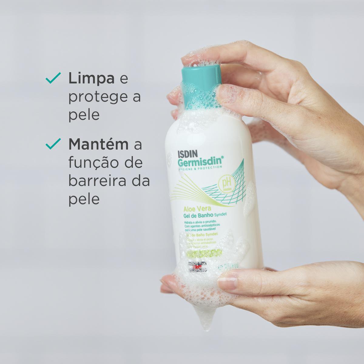 Sabonete Líquido Antisséptico Isdin Germisdin Aloevera Com 250ml — imagem 4 | Farmácia Resyla