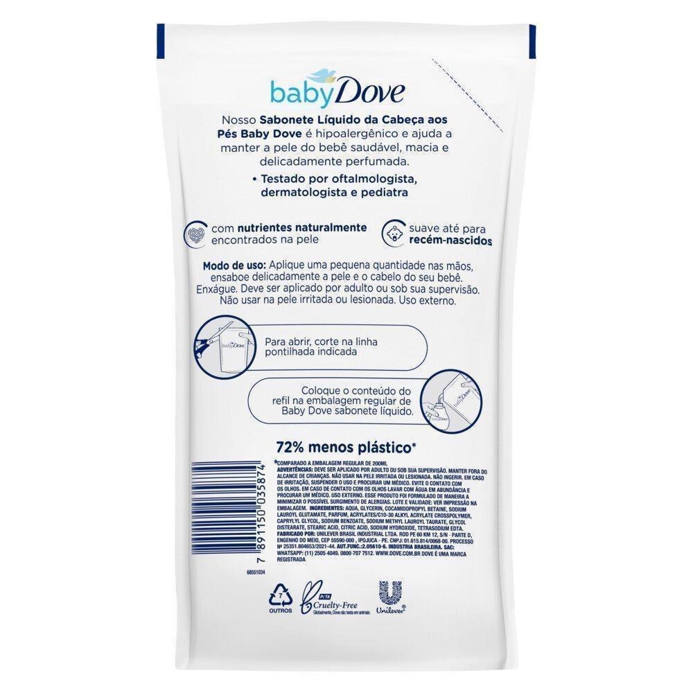 Sabonete Líquido Infantil Baby Dove Hidratação Enriquecida Refil 180ml — imagem 3 | Farmácia Resyla