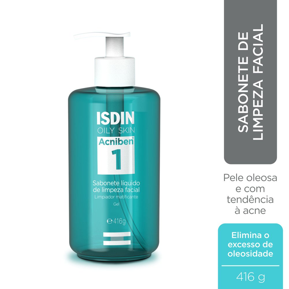 Sabonete Líquido Facial ISDIN Acniben Oily Skin Pele Oleosa 416ml — imagem 2 | Farmácia Resyla