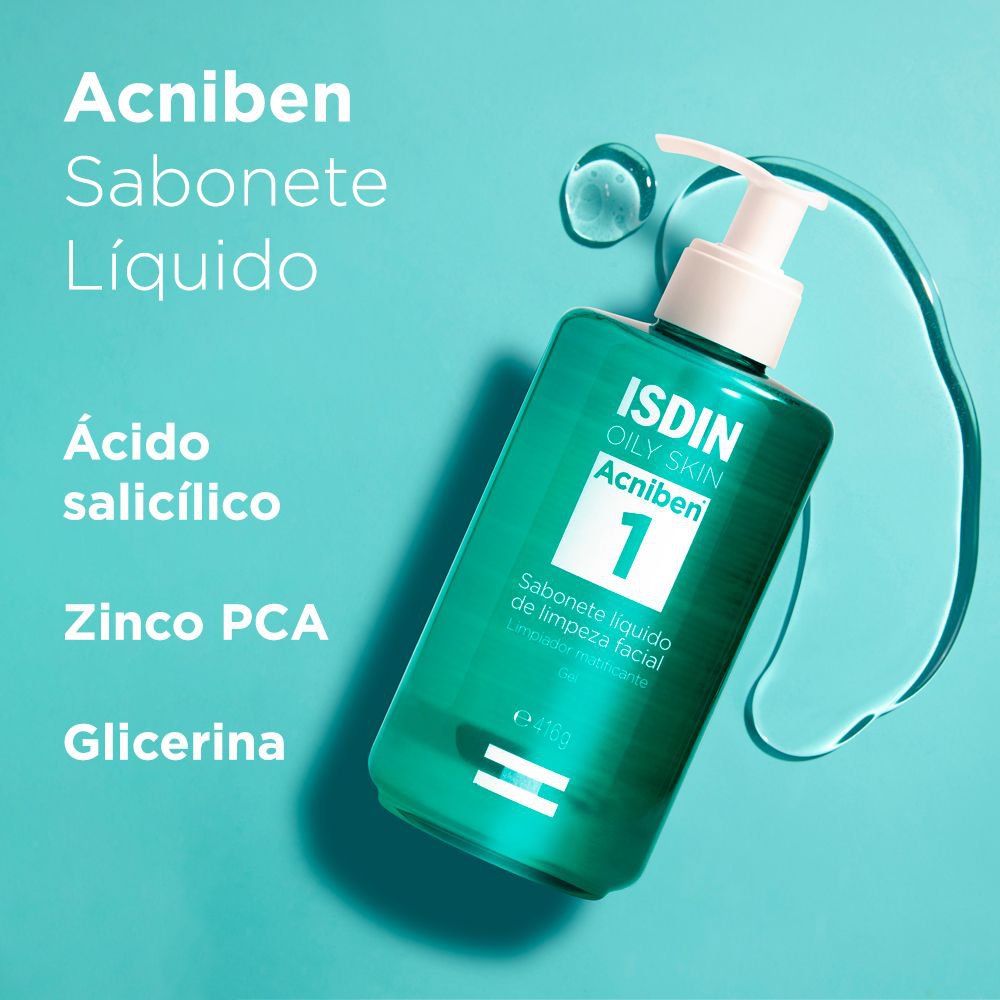 Sabonete Líquido Facial ISDIN Acniben Oily Skin Pele Oleosa 416ml — imagem 4 | Farmácia Resyla