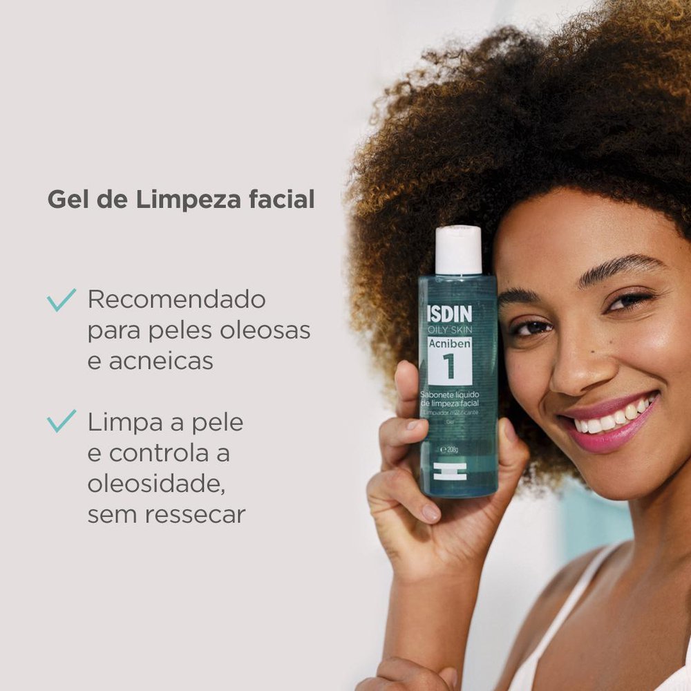 Sabonete Líquido Facial ISDIN Acniben Pele Oleosa e Acneica 208g — imagem 3 | Farmácia Resyla