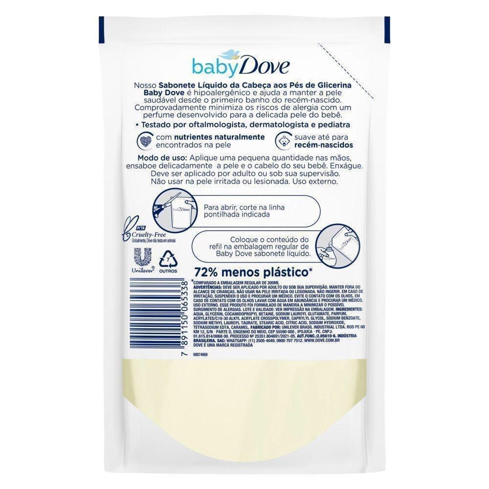 Sabonete Líquido Infantil Baby Dove Hidratação Glicerinada Relaxante Refil 400ml — imagem 3 | Farmácia Resyla