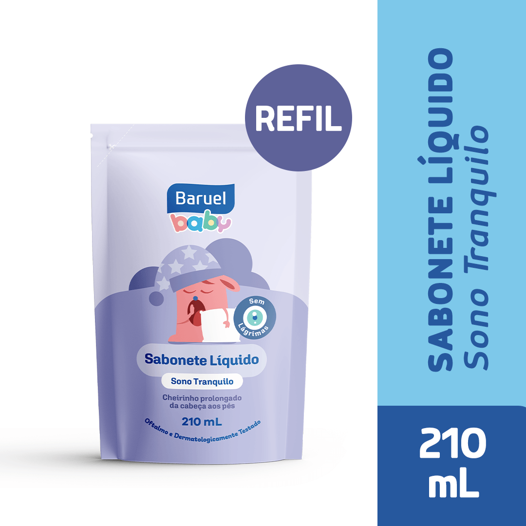 Sabonete Líquido Infantil Baruel Baby Sono Tranquilo da Cabeça aos Pés Refil 210ml — Baruel Baby | Farmácia Resyla