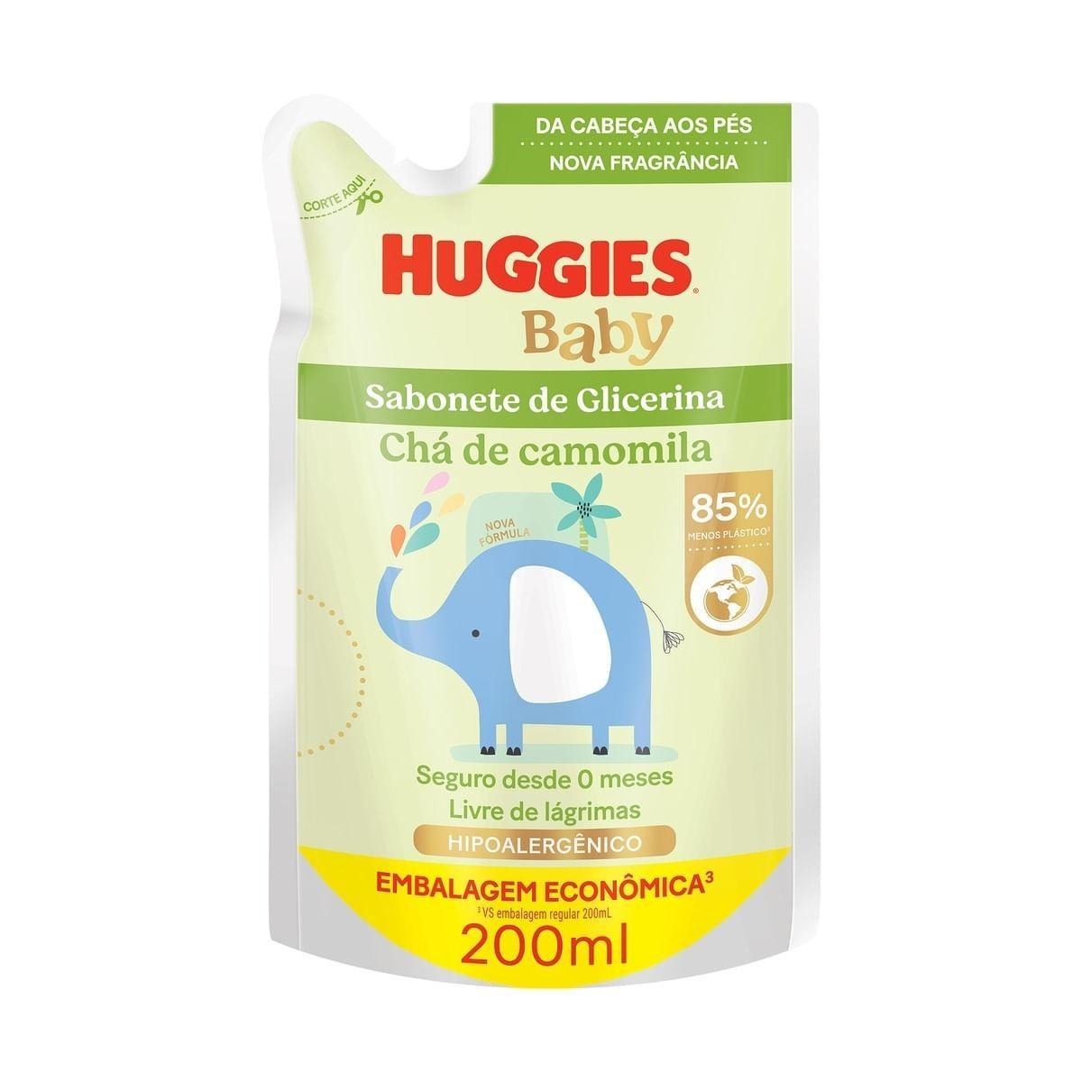 Sabonete Líquido Infantil Huggies Baby Glicerina Camomila Natural Refil 200ml — Huggies | Farmácia Resyla