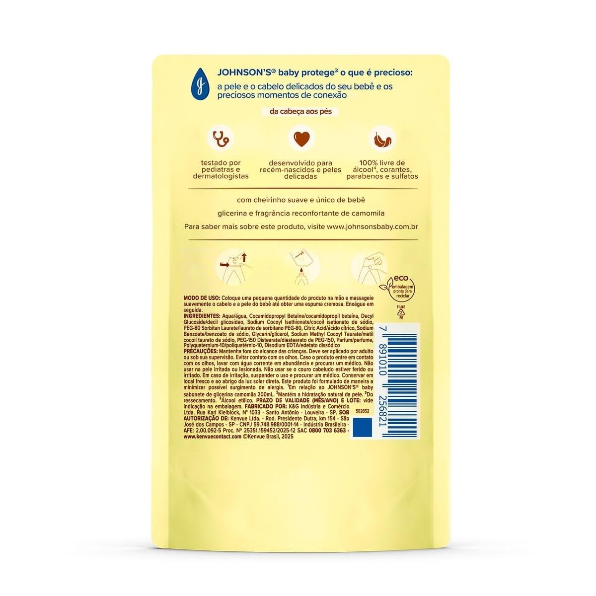 Sabonete Líquido Infantil Johnson's Baby Glicerina Camomila Refil 180ml — imagem 3 | Farmácia Resyla