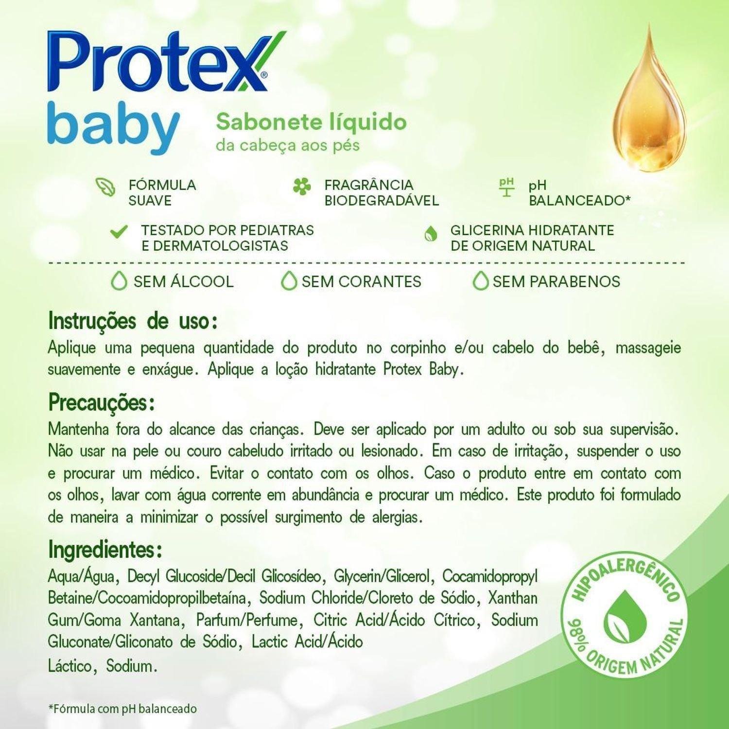 Sabonete Líquido Infantil Protex Baby Glicerina 400ml — imagem 4 | Farmácia Resyla