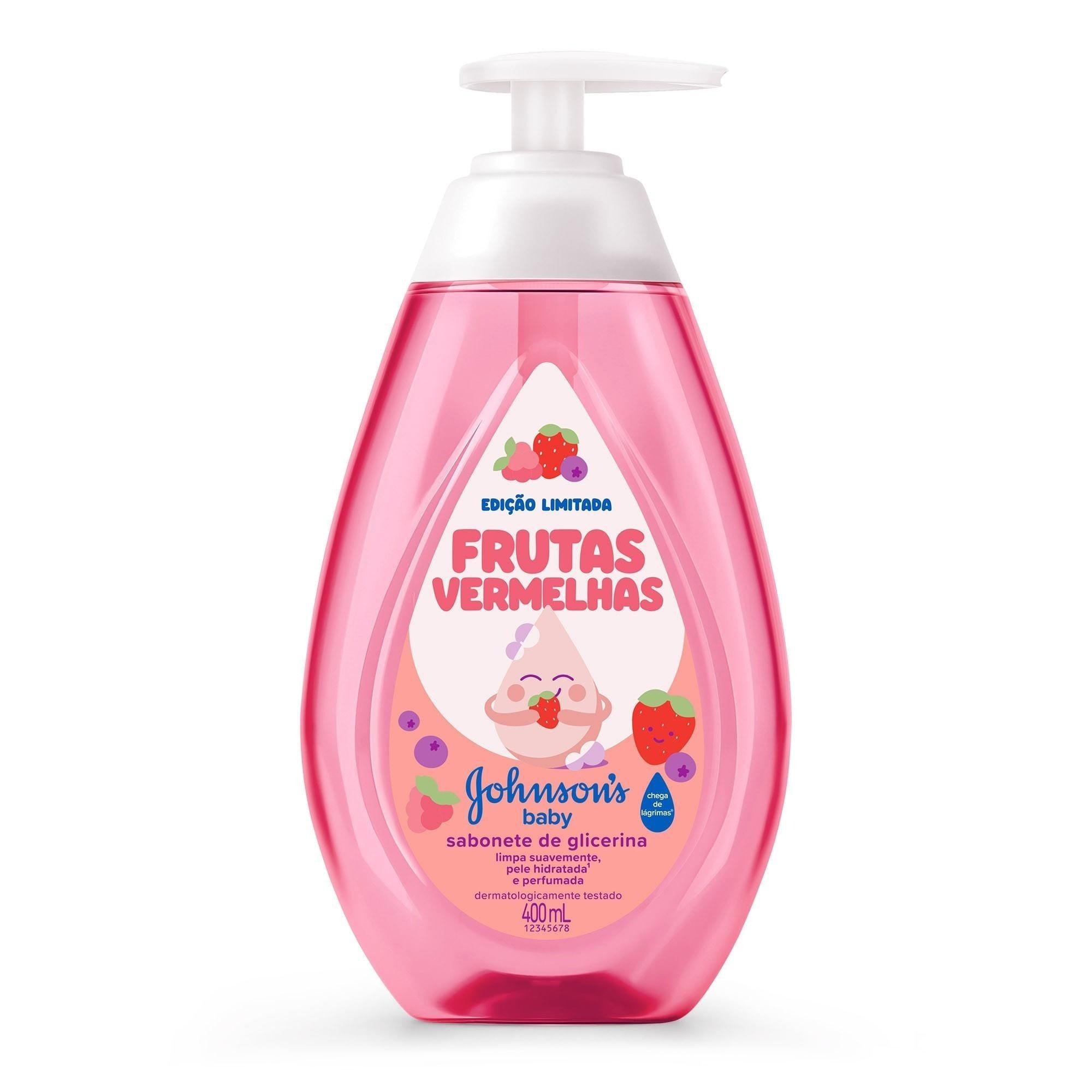 Sabonete Líquido Johnsons Baby De Glicerina Da Cabeça Aos Pés Frutas Vermelhas 400ml Edição Limitada — Johnsons Baby | Farmácia Resyla