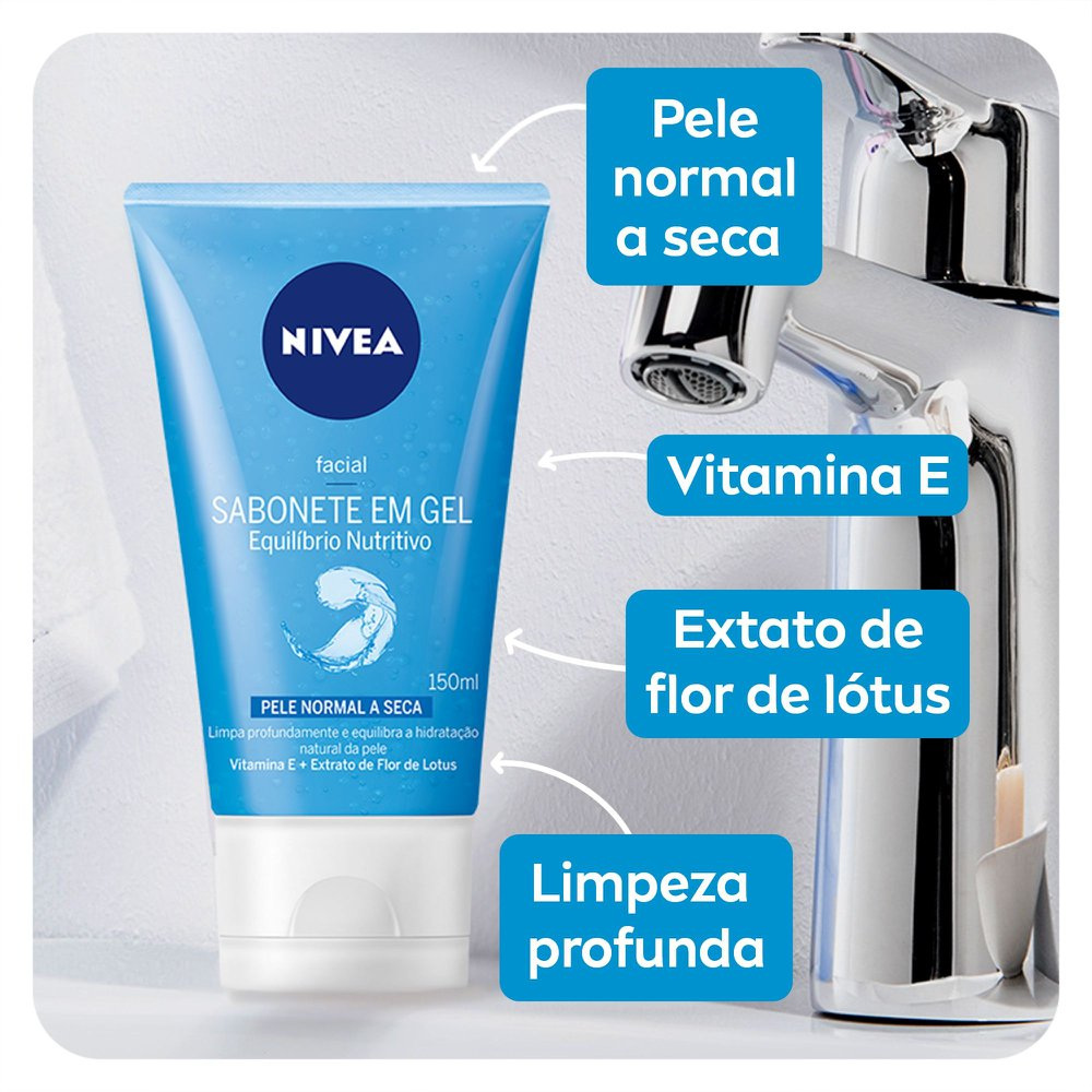 Sabonete Líquido Nivea Equilíbrio Protetor Gel Facial 150ml — imagem 3 | Farmácia Resyla