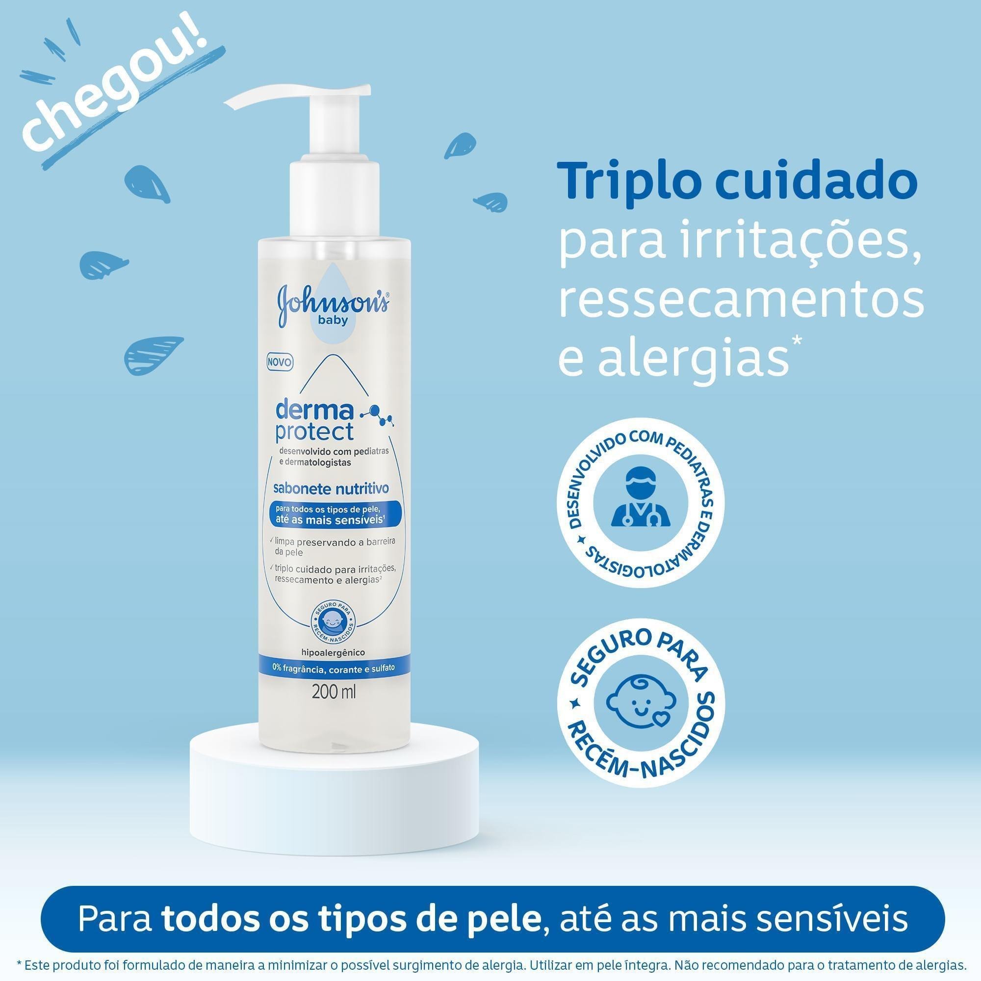 Sabonete Líquido Nutritivo Johnson's Baby Derma Protect Sem Fragrância 200ml — imagem 3 | Farmácia Resyla