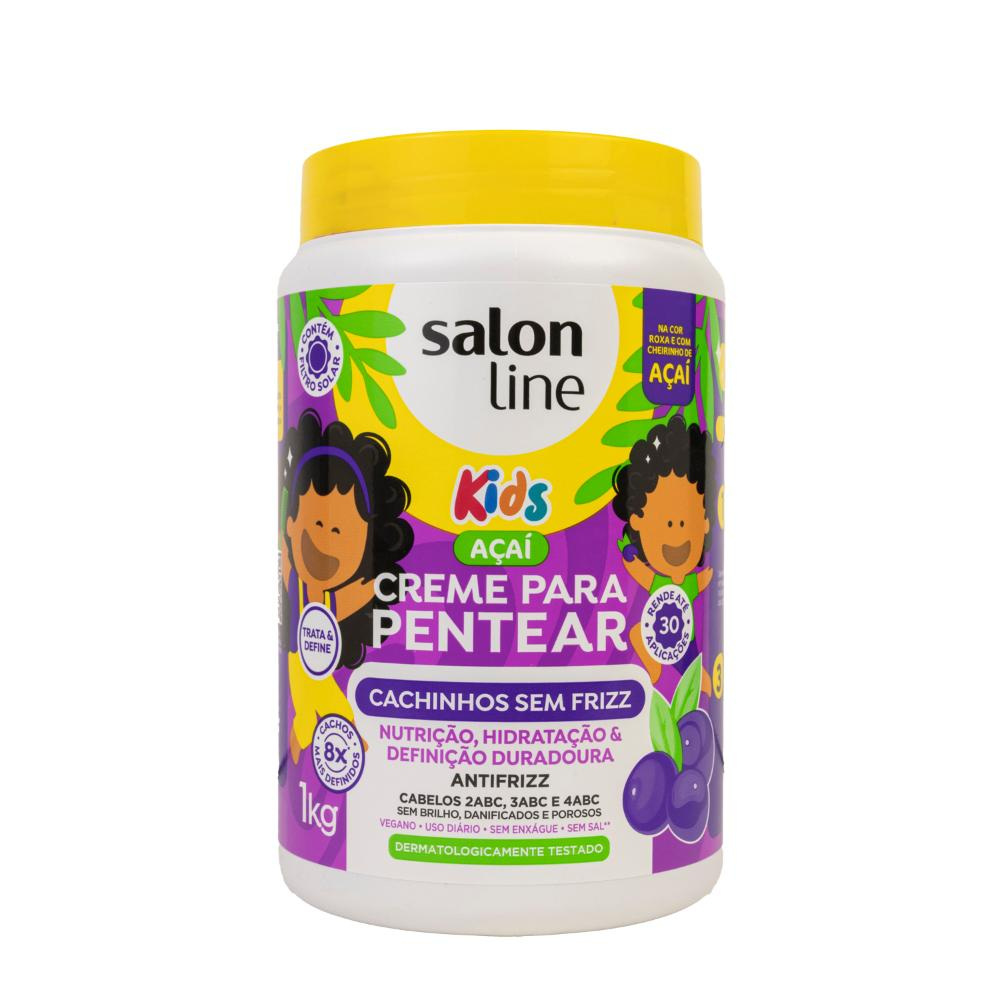 Salon Line Kids - Açaí Cachinhos Sem Frizz - Creme para Pentear - 1000ml — Salon Line | Farmácia Resyla