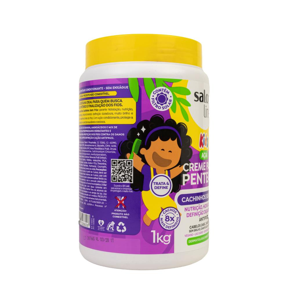 Salon Line Kids - Açaí Cachinhos Sem Frizz - Creme para Pentear - 1000ml — imagem 2 | Farmácia Resyla