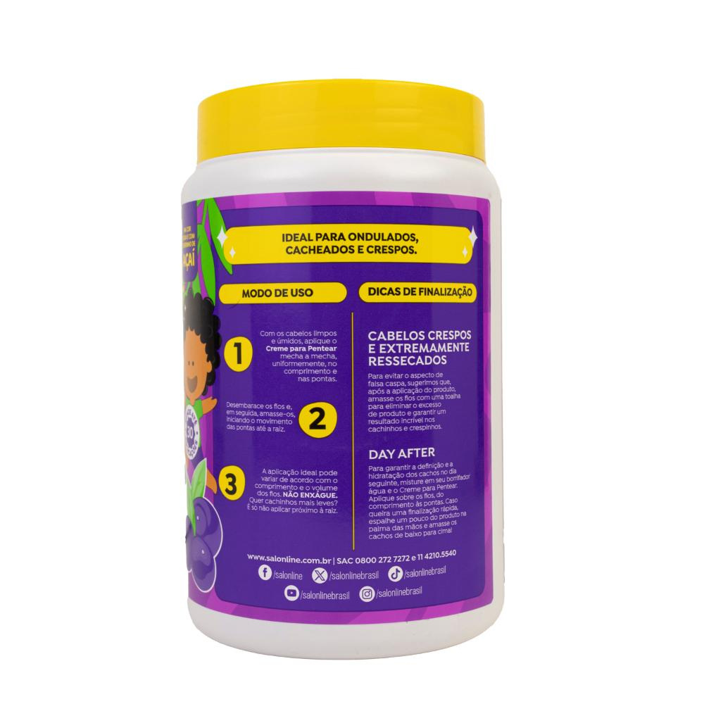 Salon Line Kids - Açaí Cachinhos Sem Frizz - Creme para Pentear - 1000ml — imagem 4 | Farmácia Resyla