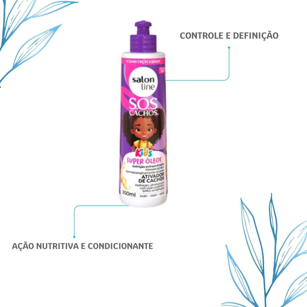 Salon Line S.O.S Cachos Kids Super Óleos Ativador 300ml — imagem 3 | Farmácia Resyla