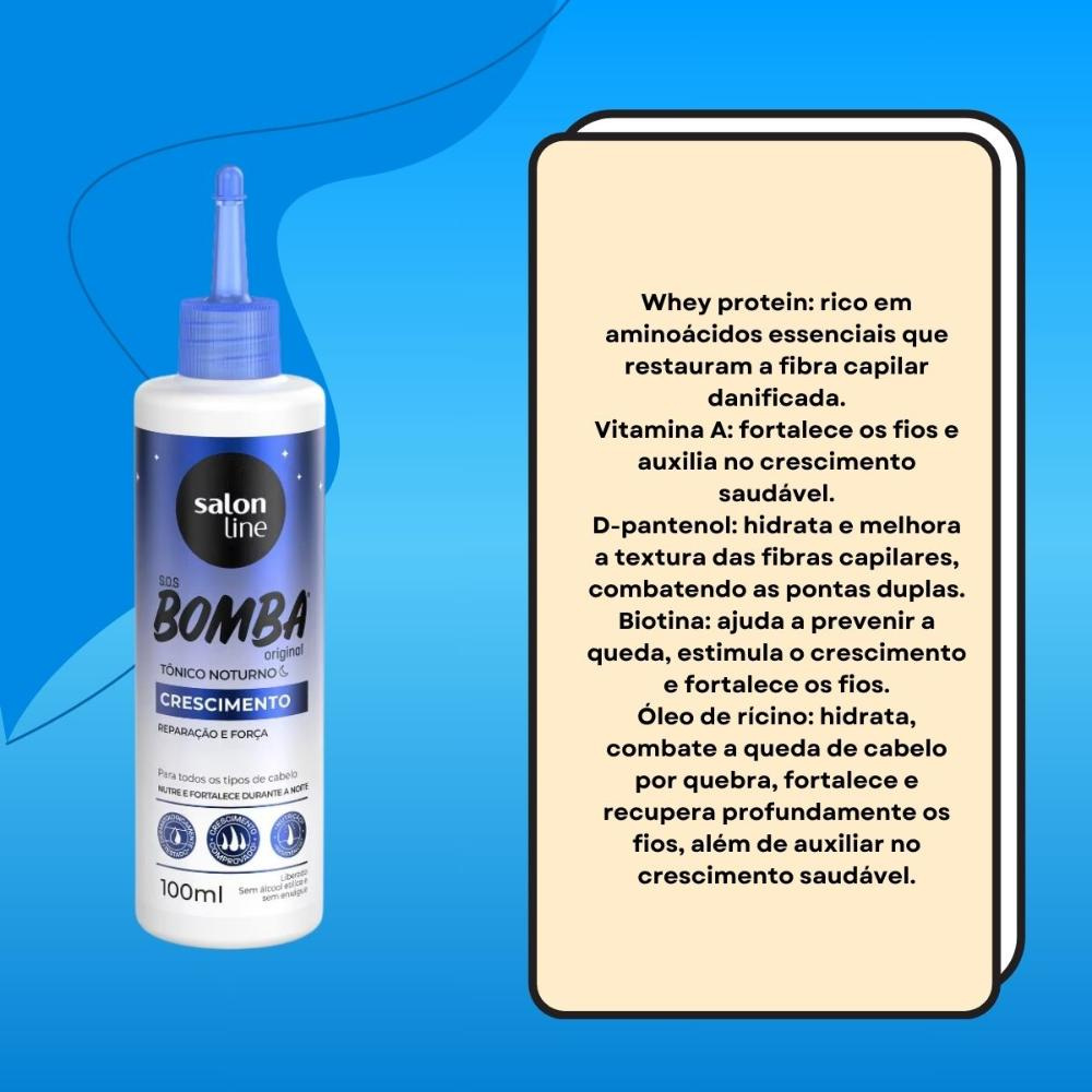 Salon Line SOS Bomba Original Tônico Noturno 100ml — imagem 3 | Farmácia Resyla