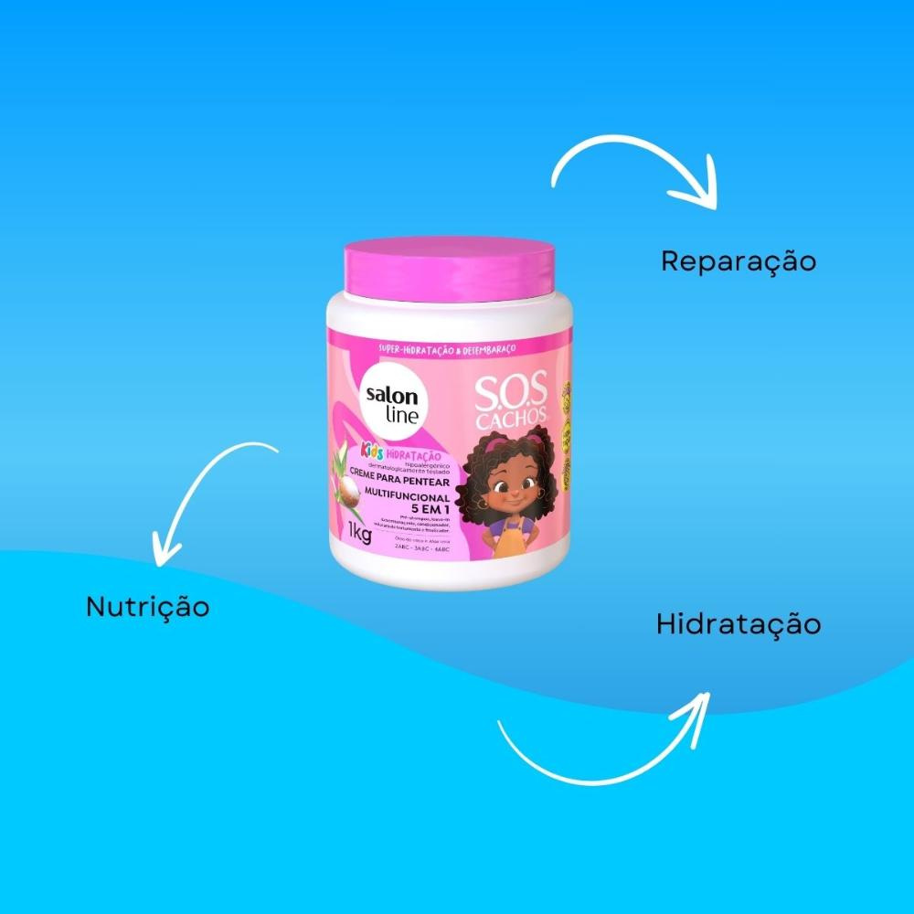 Salon Line - SOS Cachos Kids 5 em 1 - Creme para Pentear - 1kg — imagem 2 | Farmácia Resyla
