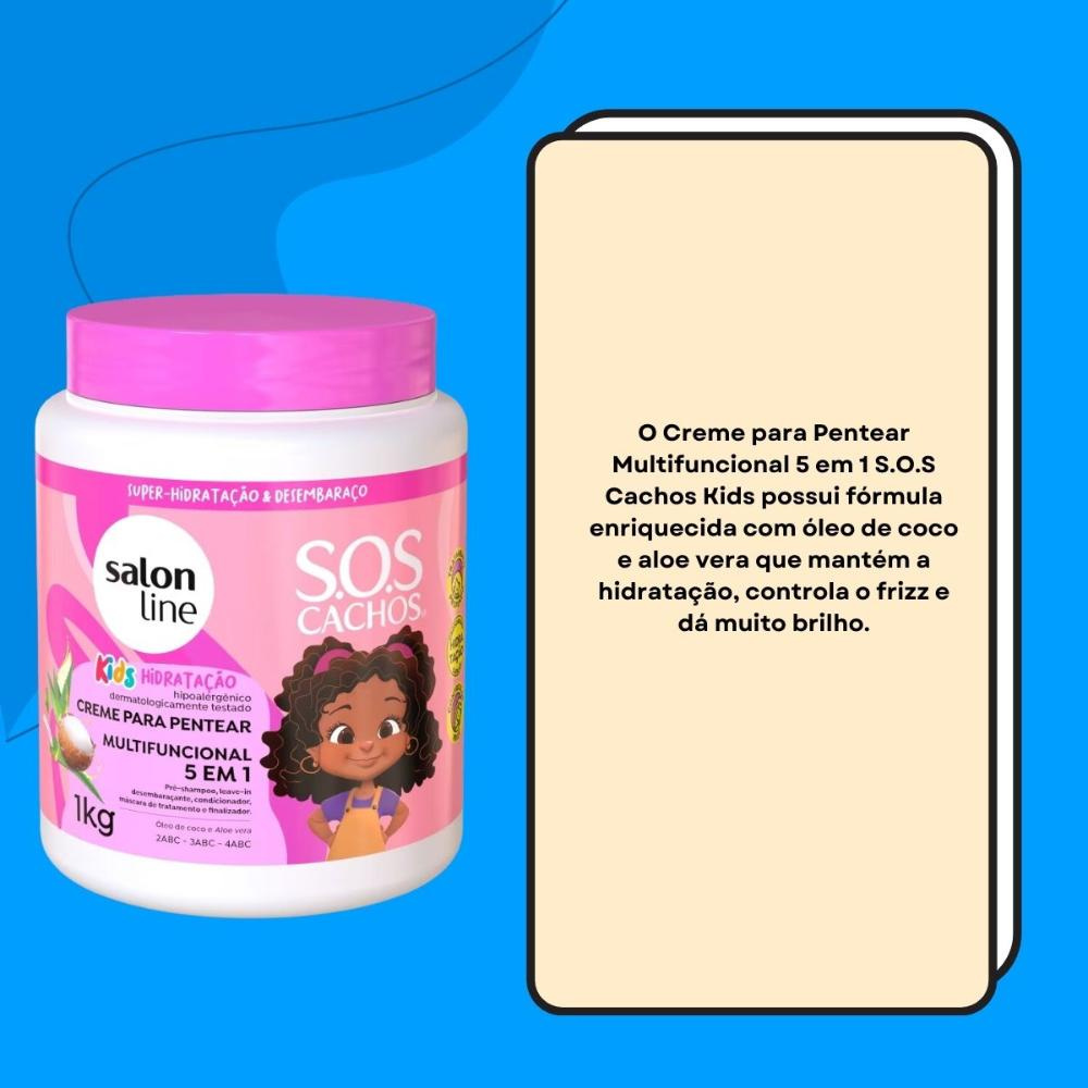 Salon Line - SOS Cachos Kids 5 em 1 - Creme para Pentear - 1kg — imagem 3 | Farmácia Resyla