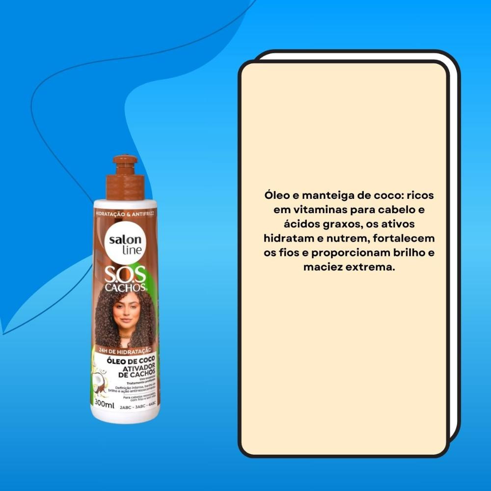 Salon Line SOS Cachos Óleo de Coco Ativador de Cachos 300ml — imagem 3 | Farmácia Resyla