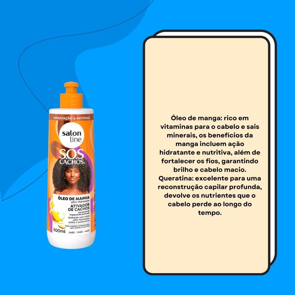 Salon Line SOS Cachos Óleo de Manga Ativador de Cachos - 500ml — imagem 4 | Farmácia Resyla
