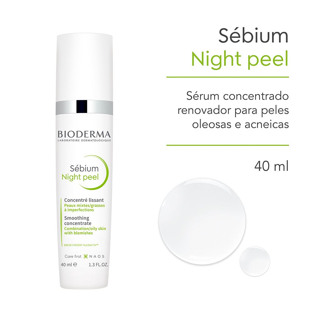 Sérum Bioderma Sébium Night Peel Renovador Peles Oleosas e Acneicas 40ml — imagem 2 | Farmácia Resyla