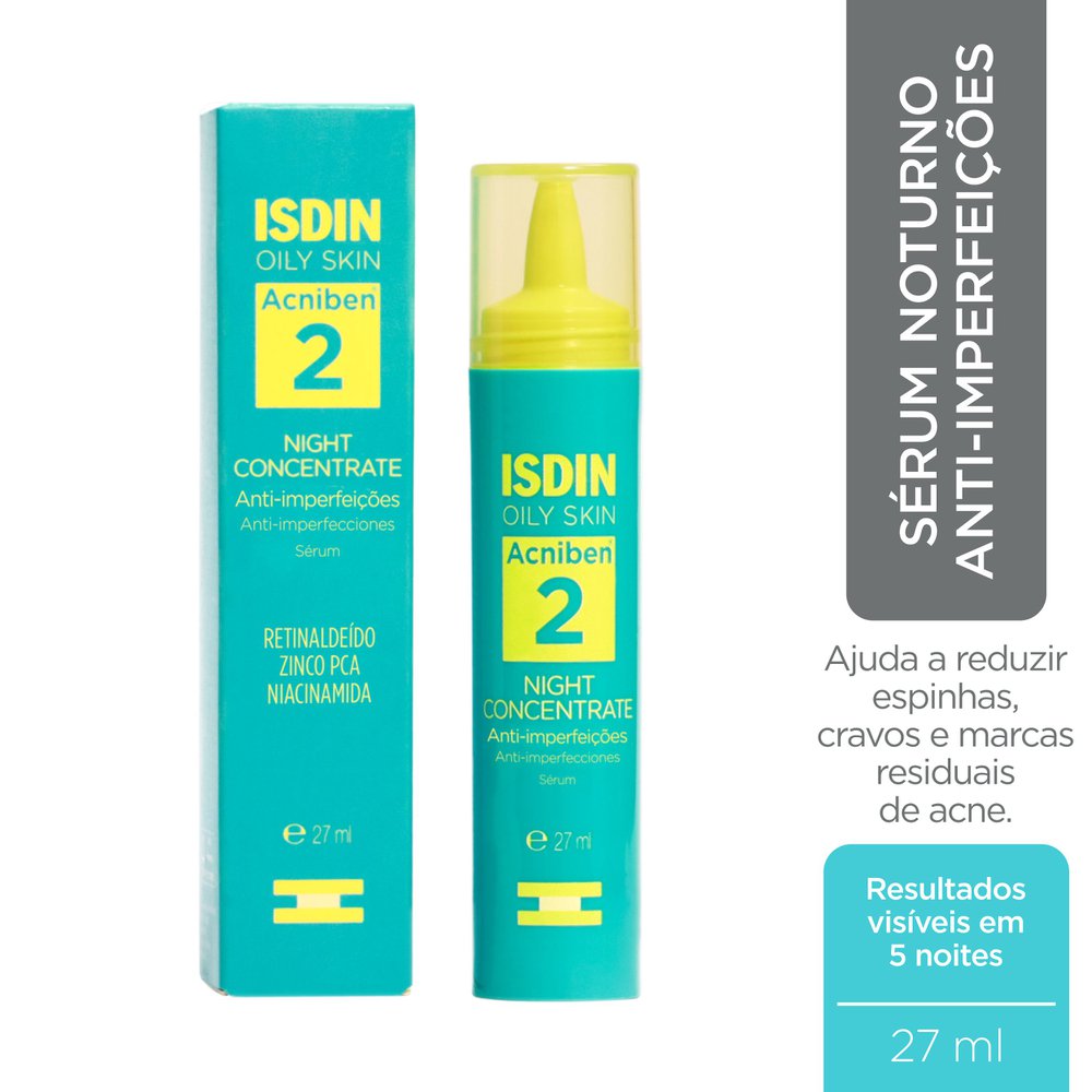 Sérum Facial ISDIN Acniben Anti Imperfeições Night Concentrate 2 27ml — imagem 2 | Farmácia Resyla