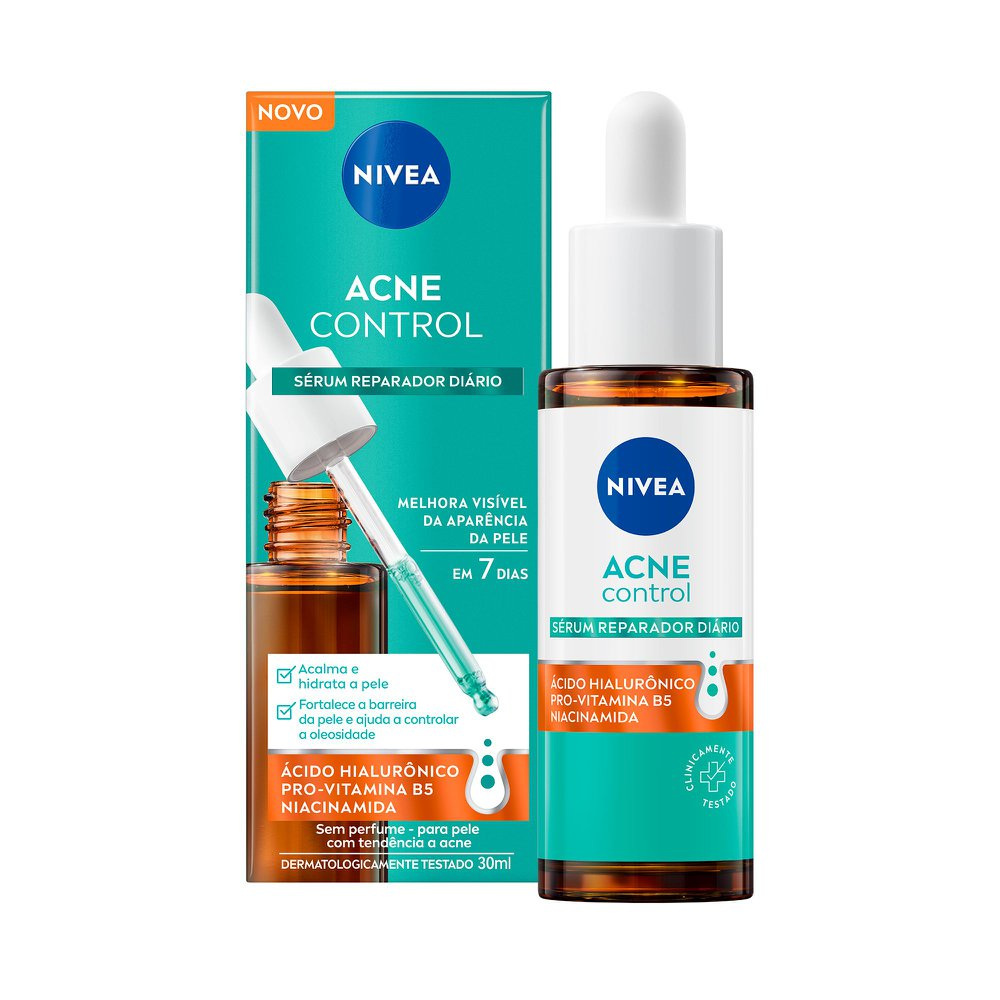 Sérum Facial Nivea Acne Control Reparador Sem Perfume com Ácido Salicílico e Niacinamida 30ml — Nivea | Farmácia Resyla