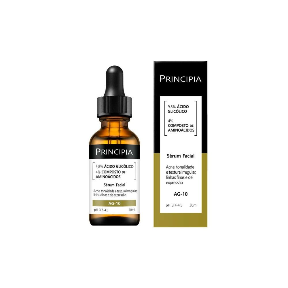 Sérum Facial Principia AG-10 com 9,8% Ácido Glicólico e 4% Aminoácidos 30ml — Principia | Farmácia Resyla