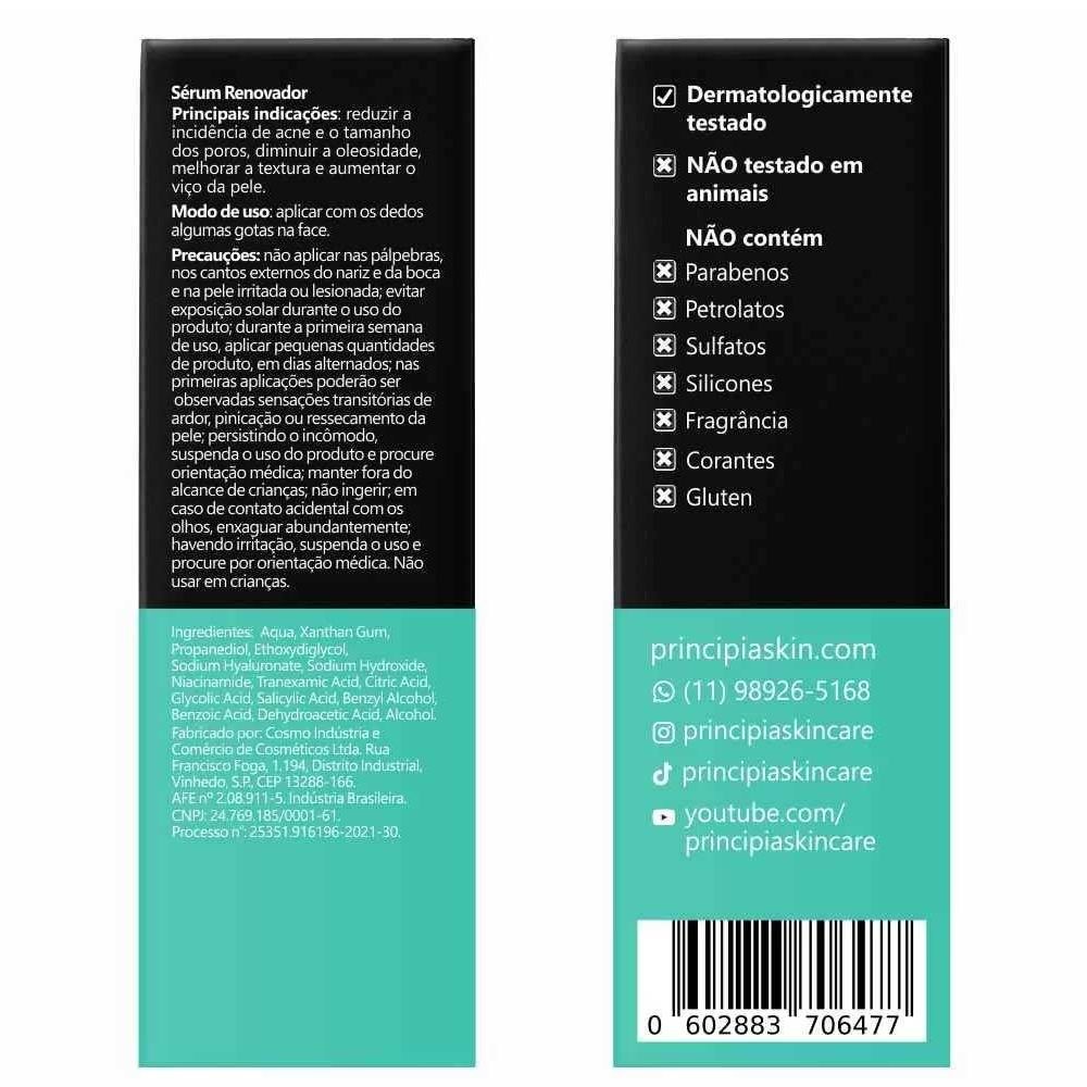 Sérum Facial Principia Mix-01 com Niacinamida 5% Ácido Glicólico 4% Ácido Tranexâmico 3% Ácido Salicílico 2% 30ml — imagem 3 | Farmácia Resyla