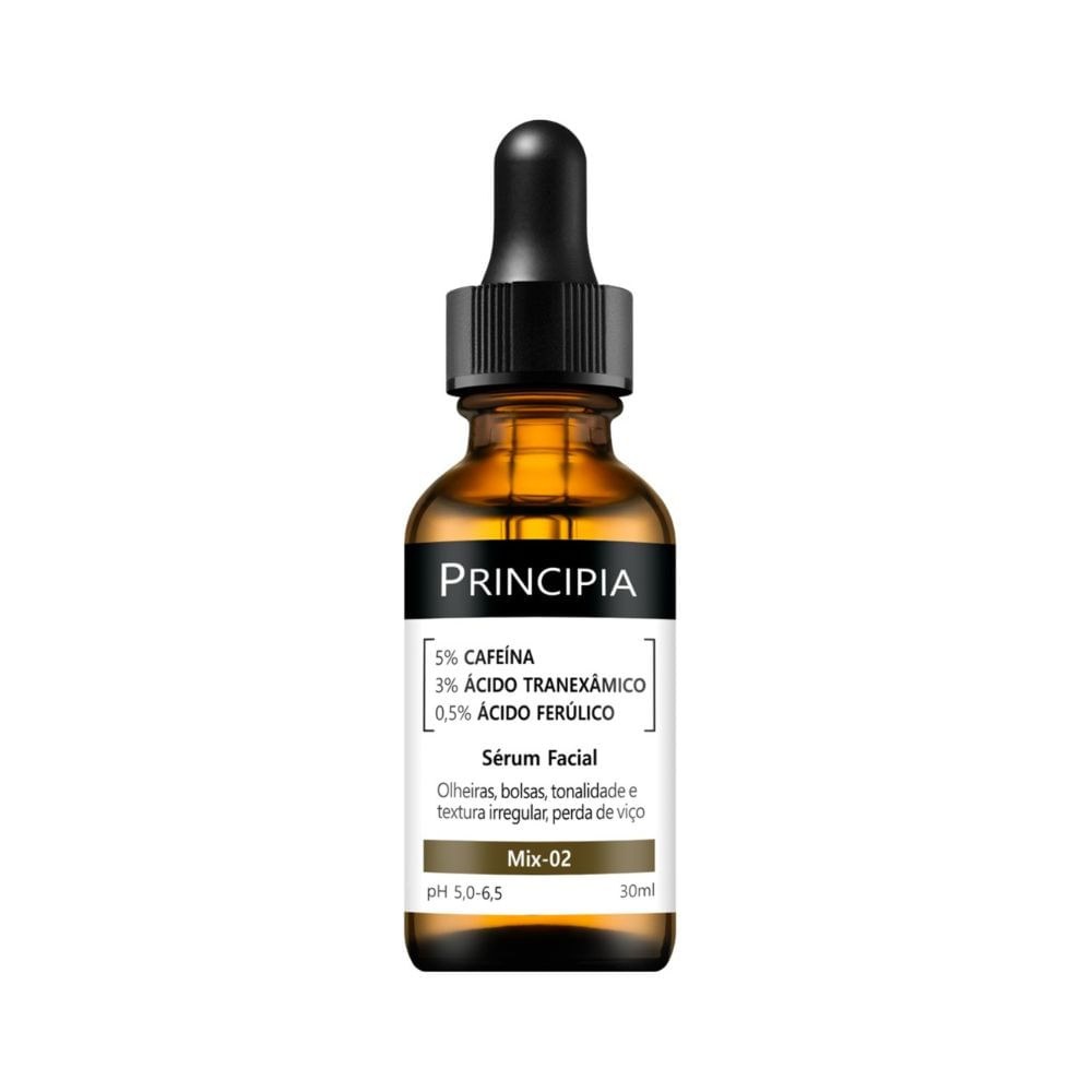 Sérum Facial Principia Mix 02 com Cafeína 5%, Ácido Tranexâmico 3% e Ácido Ferúlico 0,5% 30ml — imagem 2 | Farmácia Resyla