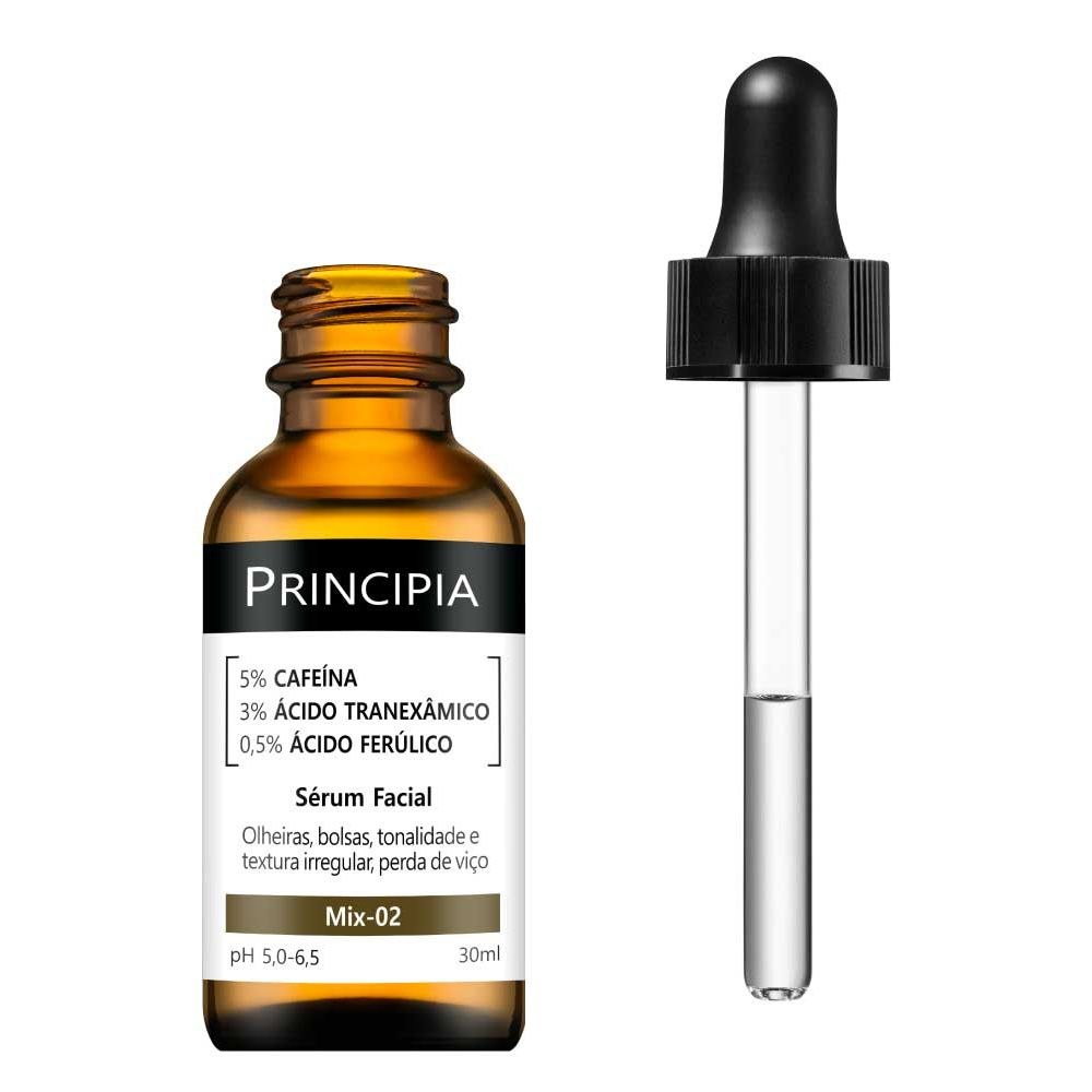 Sérum Facial Principia Mix 02 com Cafeína 5%, Ácido Tranexâmico 3% e Ácido Ferúlico 0,5% 30ml — imagem 3 | Farmácia Resyla
