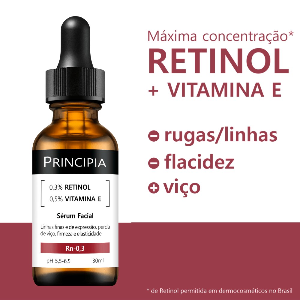 Sérum Principia com 0,3% Retinol e 0,5% Vitamina E 30ml — imagem 4 | Farmácia Resyla