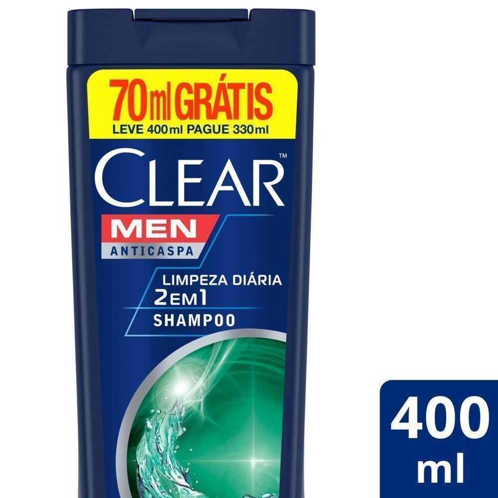 Shampoo Anticaspa Clear Men Limpeza Diária 2 em 1 400ml — Clear | Farmácia Resyla