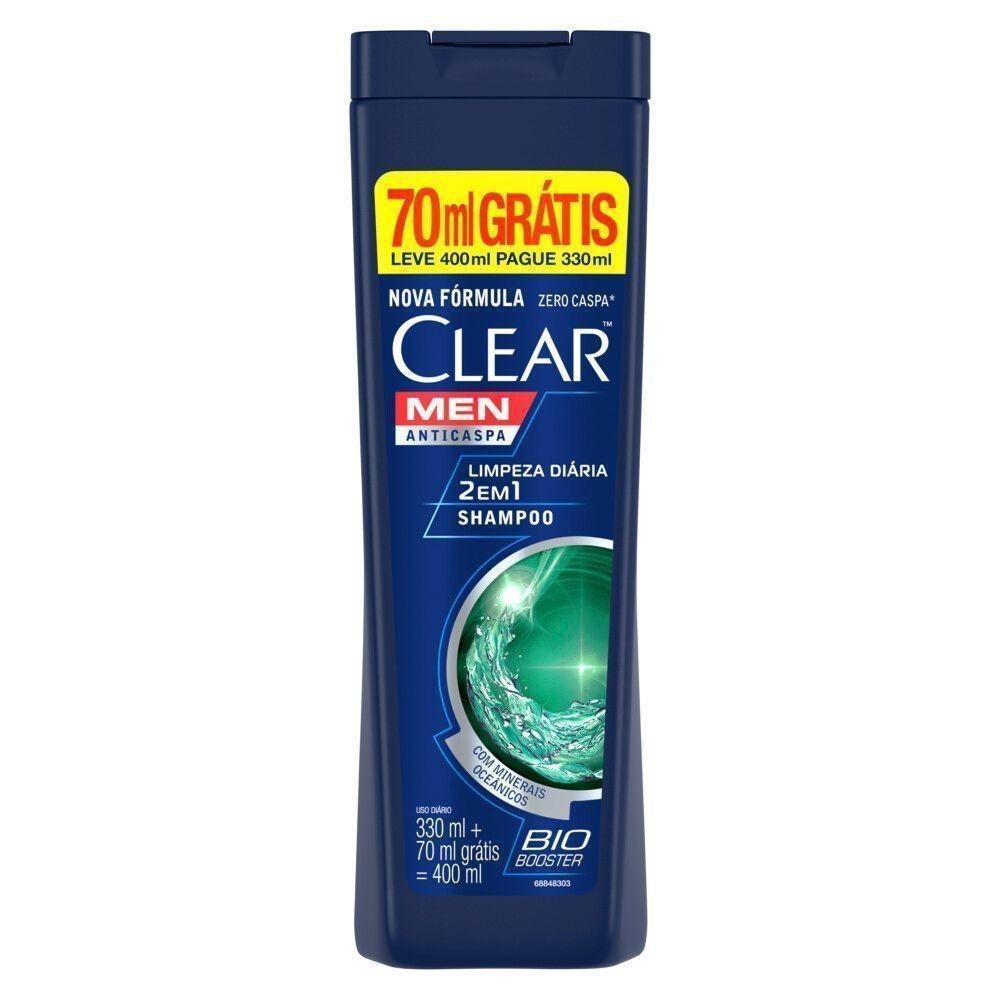 Shampoo Anticaspa Clear Men Limpeza Diária 2 em 1 400ml — imagem 2 | Farmácia Resyla