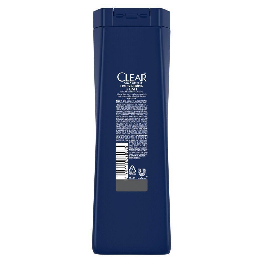 Shampoo Anticaspa Clear Men Limpeza Diária 2 em 1 400ml — imagem 3 | Farmácia Resyla