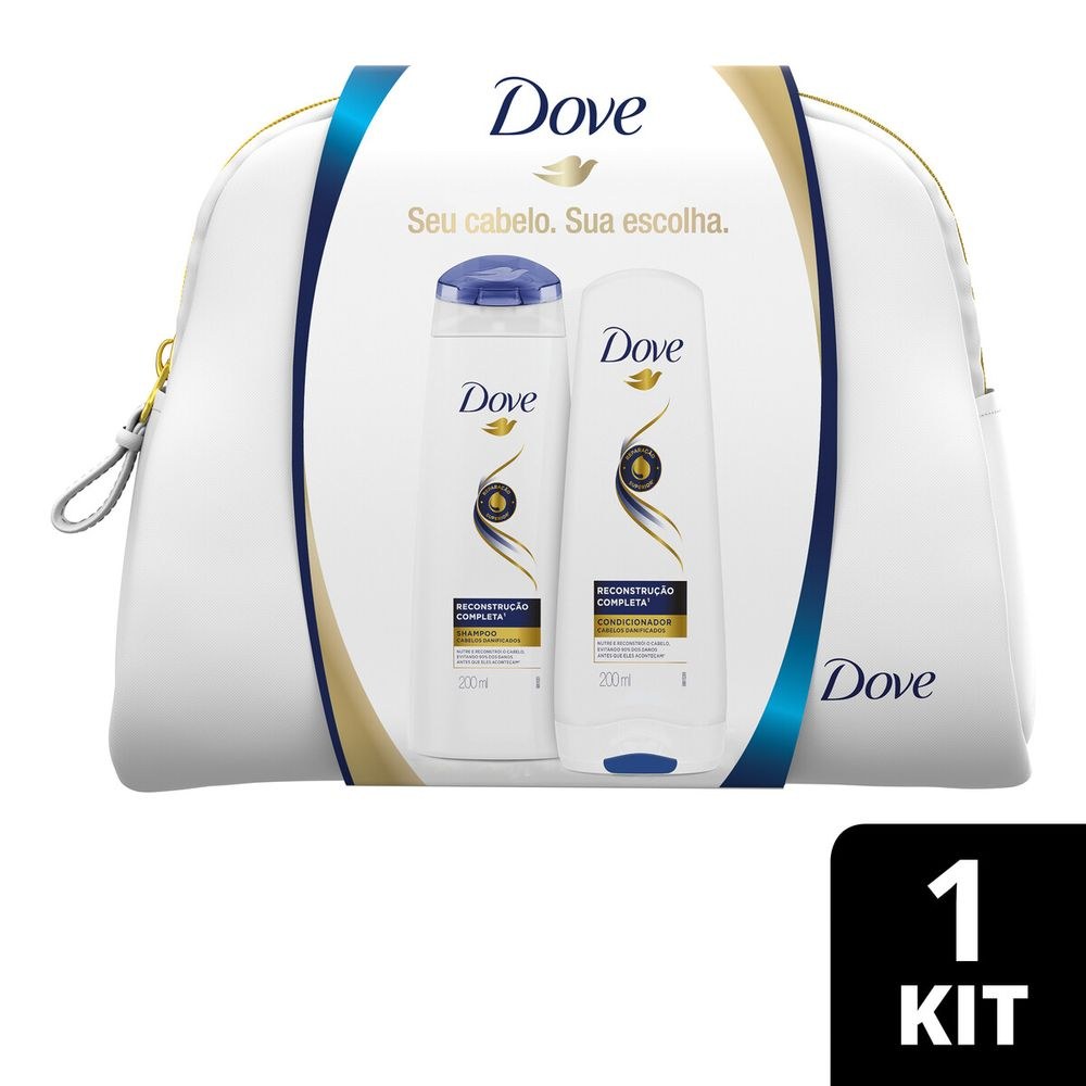 Shampoo+condicionador Dove Reconstrução Completa + Necessaire — Dove | Farmácia Resyla